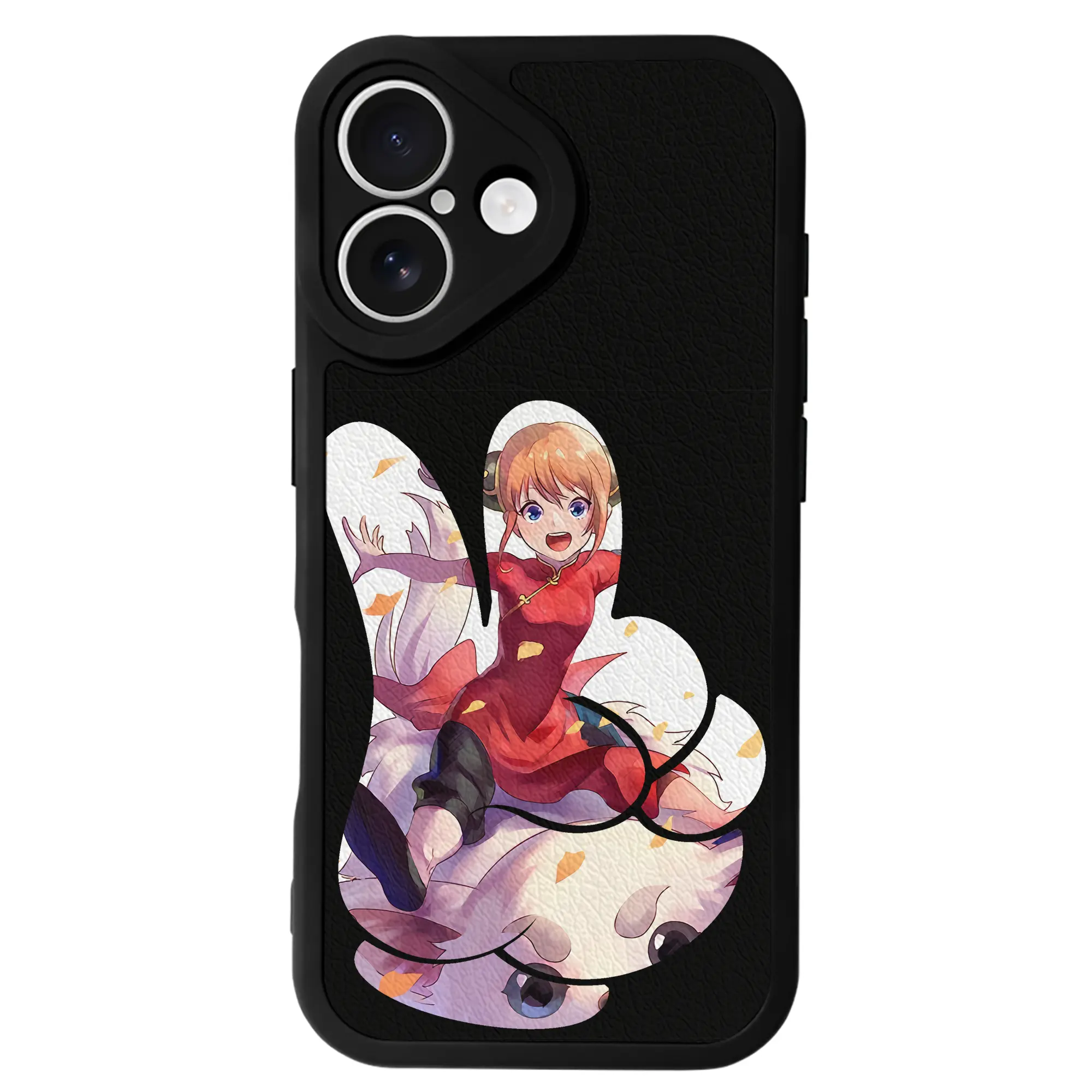 銀魂 グッズ 神楽 - IPhone 16シリーズ対応 ・ シリコンスマホケース ・ レザー調 ・ 高精度フィット ・ 耐衝撃 ・ ワイヤレス充電対応 ・ 精密カット